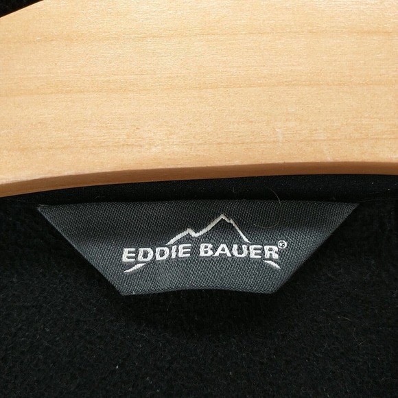 Eddie Bauer Men's EB230 Wind Resistant Full Zip Fleece Jacket Black XL Logo - Picture 10 of 15